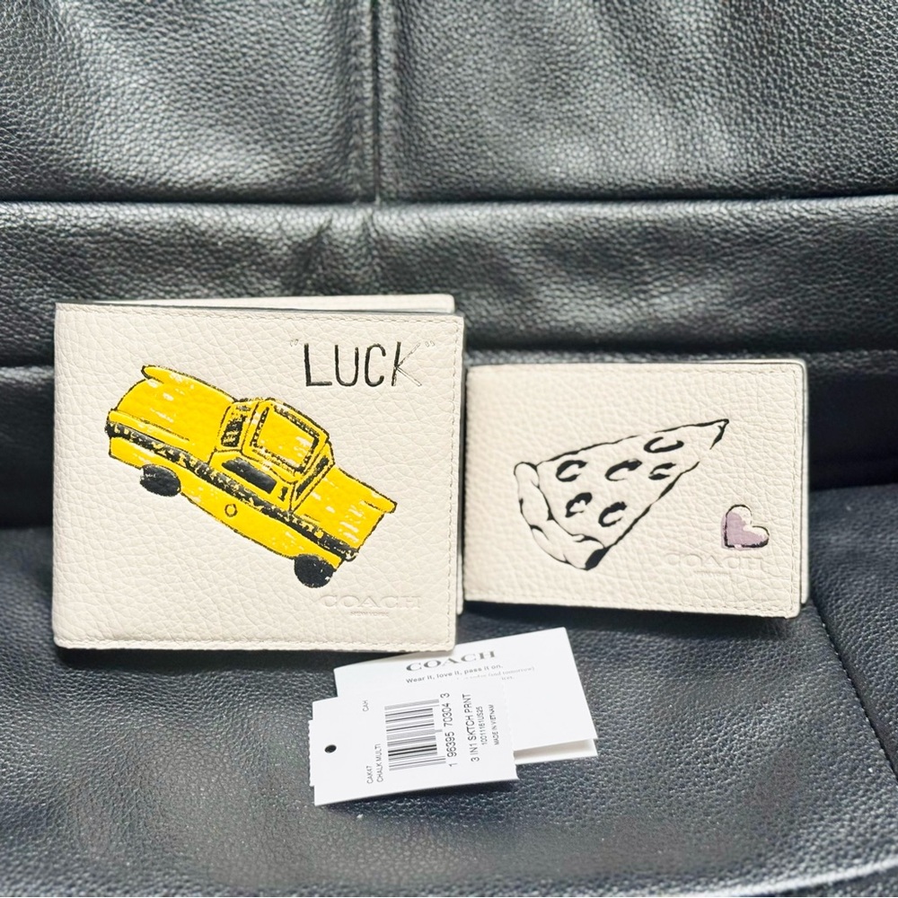 NWT Coach 3 In 1 Wallet With Sketch Print CAK47